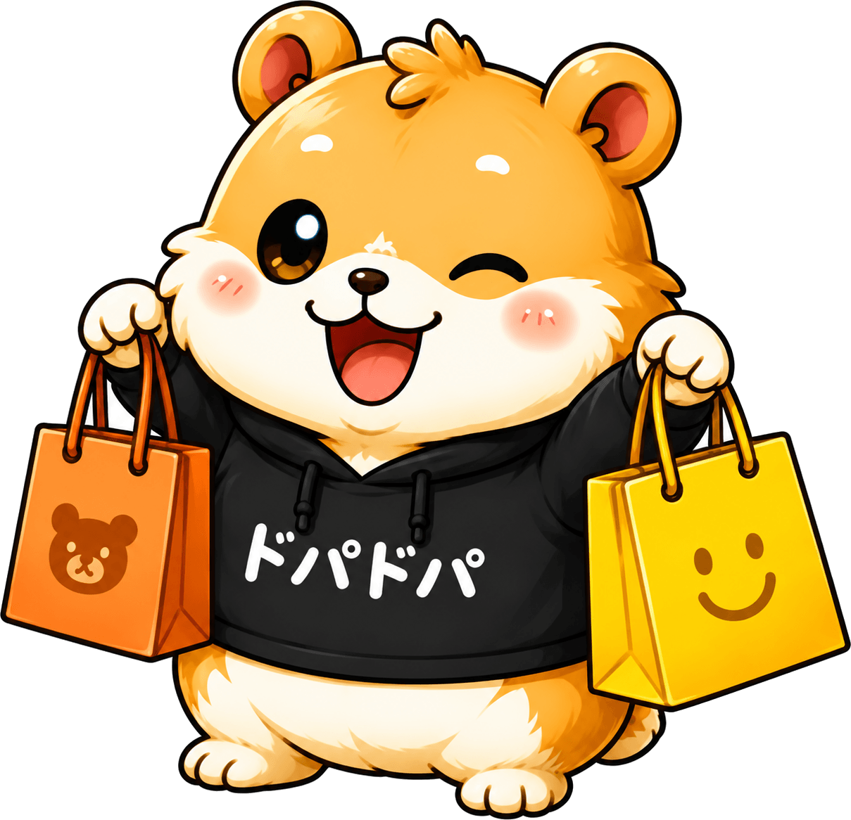 Daily+のマスコットキャラクター、ドパドパくん。楽しむことが大好きなムードメーカー